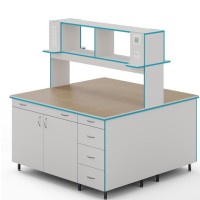 Островной стол со столешницей из керамогранитной плитки СЛО НВК 1500 КГ