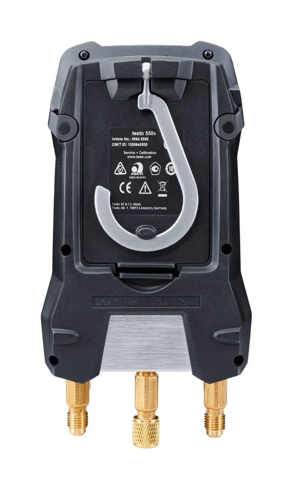 testo 550s Комплект 3 с заправочными шлангами - Умный цифровой манометрический коллектор, смарт-зонды зажимы температуры и набор из трёх заправочных шлангов