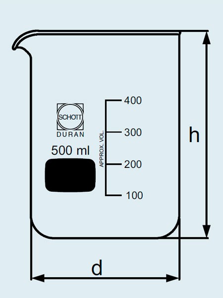 Стакан DURAN Group 3000 мл, толстостенный, с градуировкой, с носиком, стекло