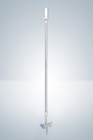 Бюретка Даферта Hirschmann 50 : 0,1 мл, с линией Шеллбаха, светлое стекло, синяя градуировка, трехходовой стеклянный кран