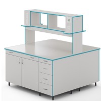 Островной стол со столешницей из монолитной керамики СЛО НВК 1500 МОН