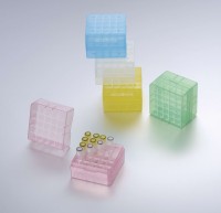 Штатив для хранения криопробирок 1-2 мл, 25 мест, полипропилен, с крышкой, набор разных цветов, Biologix, Китай