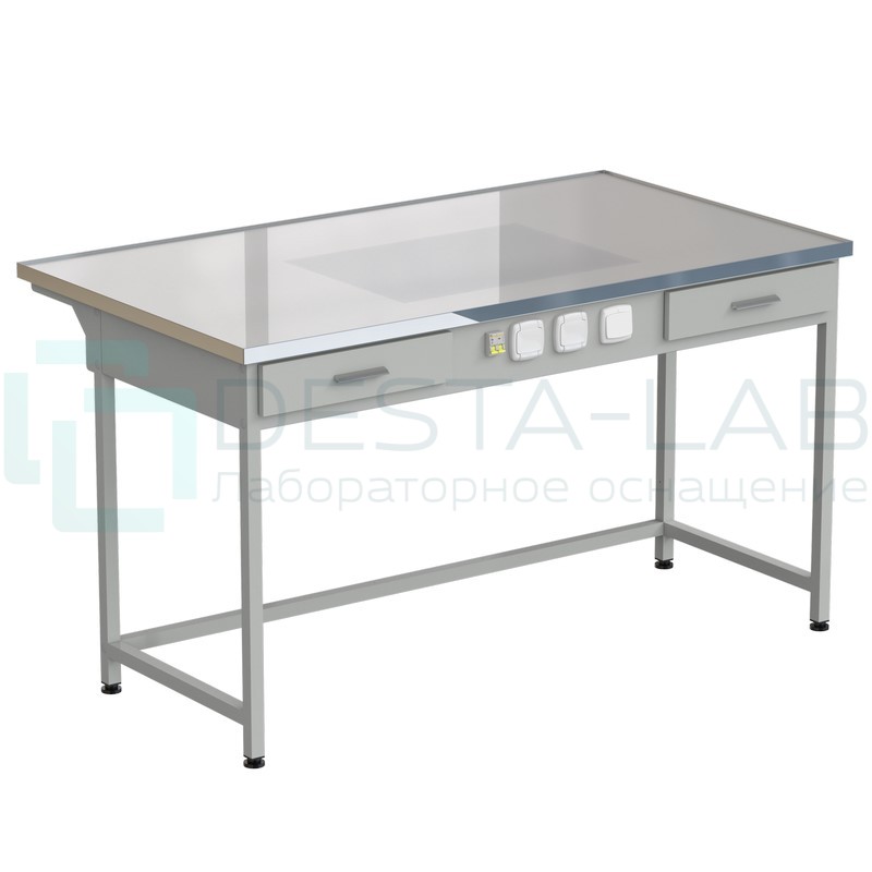 Стол с подсветкой рабочей зоны 1515х850х850, раб. поверхность - LABGRADE-лайт (EK_56.0714.11.18)