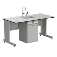 Стол ученический с сервисной стойкой, с электрикой, с подводом воды 1500х750х760, раб. поверхность - LABGRADE