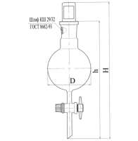 Воронка делительная шарообразная тефлоновый кран 1000 мл пробка 29/32 Гф 6.412.166-02