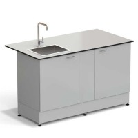 Стол-мойка ЭКРОС 1500х800х900 мм, чаша нержавеющая сталь слева, раб. поверхность - LABGRADE