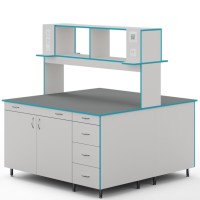 Островной стол со столешницей из химстойкого пластика СЛО НВК 1500 ПЛАСТ