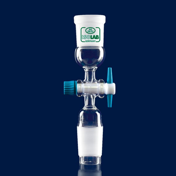 Адаптер ISOLAB с краном PTFE, керн NS19/26, муфта NS19/26, стекло