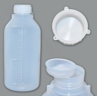 Бутылка градуированная 1000 мл, с узким горлом, с крышкой, п/эт, LAMAPLAST