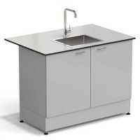 Стол-мойка ЭКРОС 1200х800х900 мм, чаша нержавеющая сталь по центру, раб. поверхность - LABGRADE