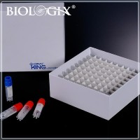 Штатив для хранения криопробирок 1-2 мл, 81 место, картон с пластиковым покрытием, с крышкой, набор разных цветов, Biologix, Китай