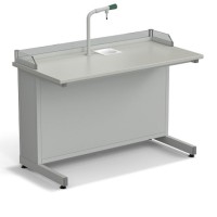 Стол ученический с подводом воды, с бортиком 1200х600х840, раб. поверхность - ЛАМИНАТ СЕРЫЙ