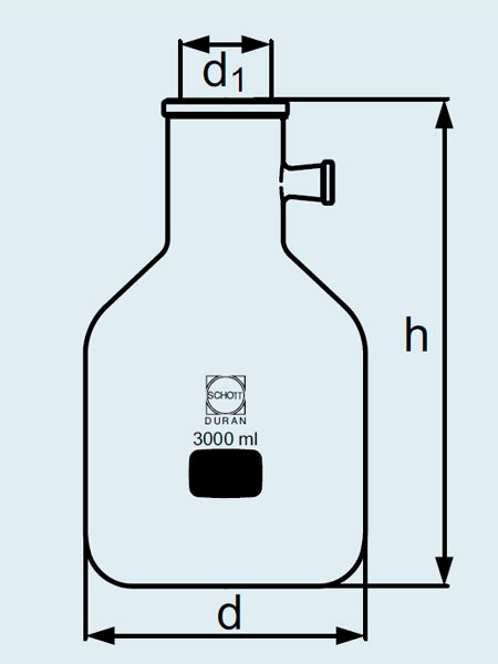 Колба Бунзена DURAN Group 3000 мл, со стеклянным отводом, стекло