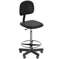 Стул лабораторный на роликах (высота 620-760 мм) (кожзам)