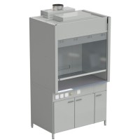 Шкаф вытяжной без подвода воды 1200х900х2145, раб. поверхность - МОНОЛИТНЫЙ КЕРАМОГРАНИТ