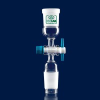 Адаптер ISOLAB с краном PTFE, керн NS24/29, муфта NS24/29, стекло