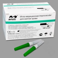 Игла двусторонняя &quot;IMPROVACUTER&quot;, зеленая 21G*1 1/2, 0,8*38мм, /592121380/, уп. 100 шт