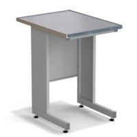 Стол пристенный ЭКРОС 600х800х900 мм, раб. поверхность - МОНОЛИТНЫЙ КЕРАМОГРАНИТ с НС бортиком