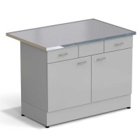 Стол-тумба ЭКРОС 1200х800х900 мм 2 двери + 2 ящика, раб. поверхность - МОНОЛИТНЫЙ КЕРАМОГРАНИТ с НС бортиком