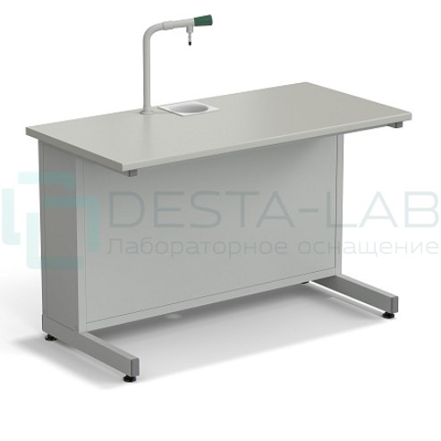 Стол ученический с подводом воды 1200х600х760, раб. поверхность - ЛАМИНАТ СЕРЫЙ