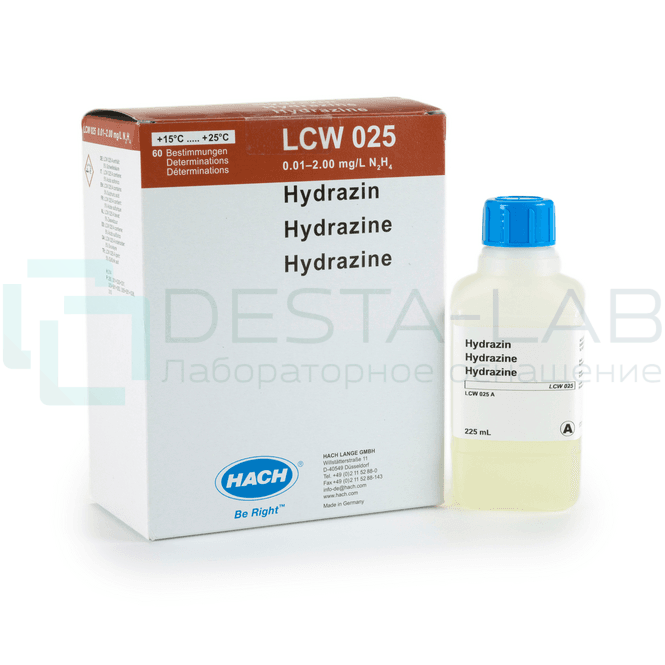 Кюветный тест Hach LCW 025 на Гидразин (N2H4), 60 тестов