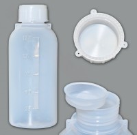 Бутылка градуированная 125 мл, с узким горлом, с крышкой, п/эт, LAMAPLAST
