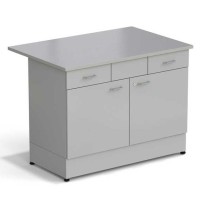 Стол-тумба ЭКРОС 1200х800х900 мм 2 двери + 2 ящика, раб. поверхность - МОНОЛИТНЫЙ КЕРАМОГРАНИТ с ПВХ кромкой