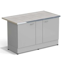 Стол-тумба ЭКРОС 1500х800х900 мм 2 двери, раб. поверхность - КЕРАМИКА с НС бортиком
