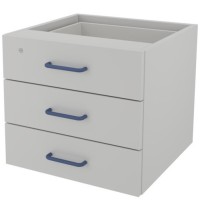 Тумба навесная металлическая с 3 ящиками ЛАБ-PRO ТНМЯ3 50.50.45