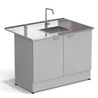 Стол-мойка ЭКРОС 1200х800х900 мм, чаша нержавеющая сталь по центру, раб. поверхность - НЕРЖАВЕЮЩАЯ СТАЛЬ