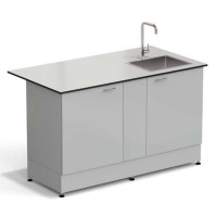 Стол-мойка ЭКРОС 1500х800х900 мм, чаша нержавеющая сталь справа, раб. поверхность - LABGRADE