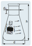 Колба Эрленмейера 100 мл, стекло, до 500°C, широкое горло, 10 шт/уп, DWK Life Sciences (Duran, Wheaton, Kimble)