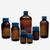 Бутыль ISOLAB 1000 мл, для порошков, GL60, с винтовой крышкой, тёмное стекло