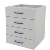 Тумба навесная металлическая с 4 ящиками ЛАБ-PRO ТНМЯ4 50.50.60