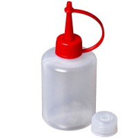 Банка-капельница 40 мл с крышкой-капельницей и транспортировочной крышкой (цвет крышки-капельницы - КРАСНЫЙ)