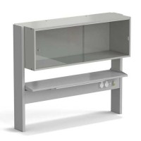 Стеллаж технологический пристенный ЭКРОС с одной полкой и книжным шкафом на 1200