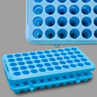 Штатив д/пробирок 10-18 мм., 50 гнезд, с силиконовыми фиксаторами