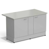Стол-тумба ЭКРОС 1500х800х900 мм 2 двери, раб. поверхность - ЛАМИНАТ СЕРЫЙ