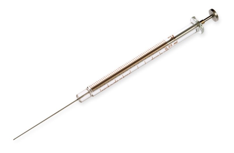 Шприц микролитровый Hamilton 250 мкл, 725 N, Cemented Needle, 22 gauge, 2 in., point style 5