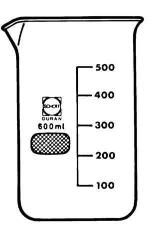 Стакан 1000 мл, стеклянный, с носиком, с градуировкой, 145х106 мм, 1 шт./уп., Duran (DWK)