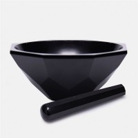 Ступка ISOLAB с пестиком, Ø 85 мм, объем 70 мл, чёрный агат