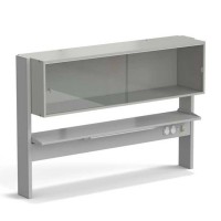 Стеллаж технологический пристенный ЭКРОС с одной полкой и книжным шкафом на 1500