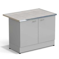 Стол-тумба ЭКРОС 1200х800х900 мм 2 двери, раб. поверхность - КЕРАМИКА с НС бортиком