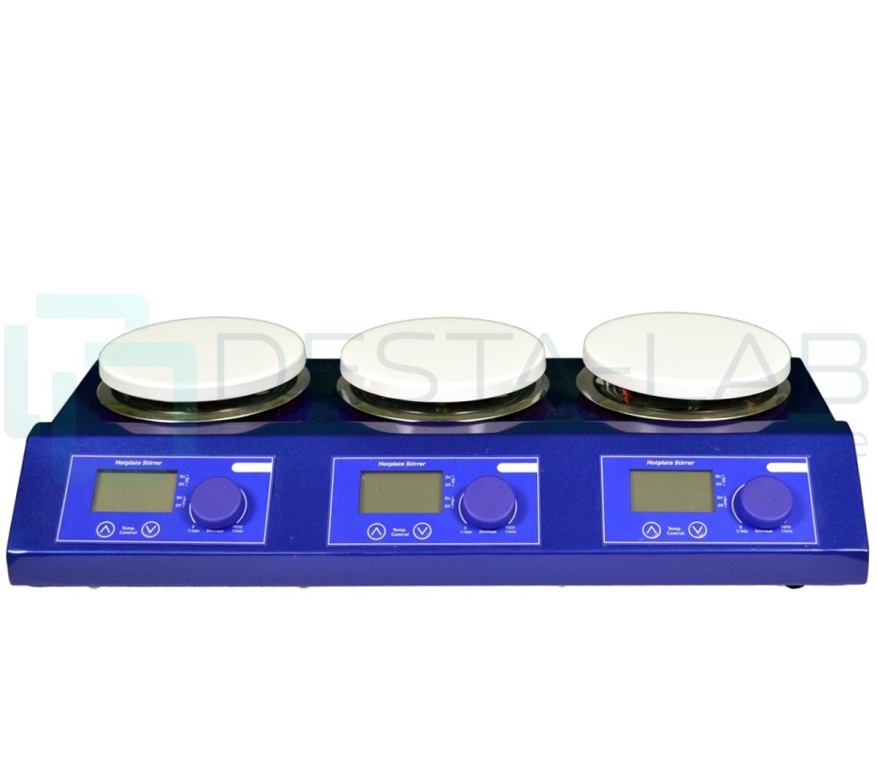 Магнитная мешалка 3-х секционная с подогревом ULAB US-3110