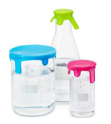 Крышки силиконовые, набор, S-M-L, голубой, 3 шт./уп., DWK Life Sciences (Duran, Wheaton, Kimble)