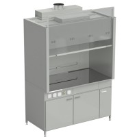 Шкаф вытяжной без подвода воды 1500х900х2145 мм, раб. поверхность - НЕРЖАВЕЮЩАЯ СТАЛЬ