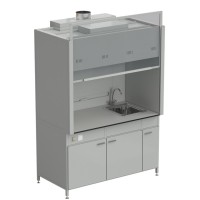 Шкаф вытяжной с мойкой из НС и смесителем 1500х900х2145 мм, раб. поверхность - LABGRADE