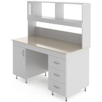 Физический лабораторный стол со столешницей из полипропилена НВ-1500 ПП