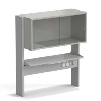 Стеллаж технологический пристенный ЭКРОС с одной полкой и книжным шкафом на 900