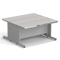 Стол островной ЭКРОС 1500х1500х750 мм, раб. поверхность - КЕРАМИКА с НС бортиком